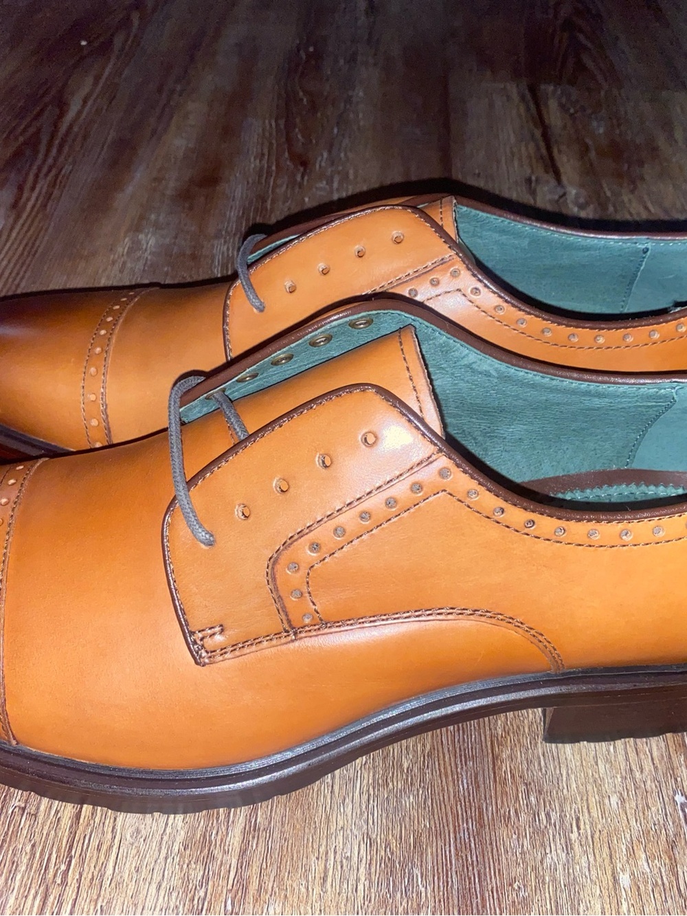 Johnston & Murphy Tan Leather Derby Shoes
